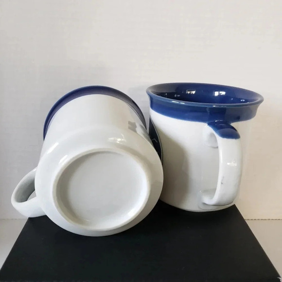 Vintage set of 2 Nautical Blue/White Otigiri Coffee Mugs. - Picture 3 of 7